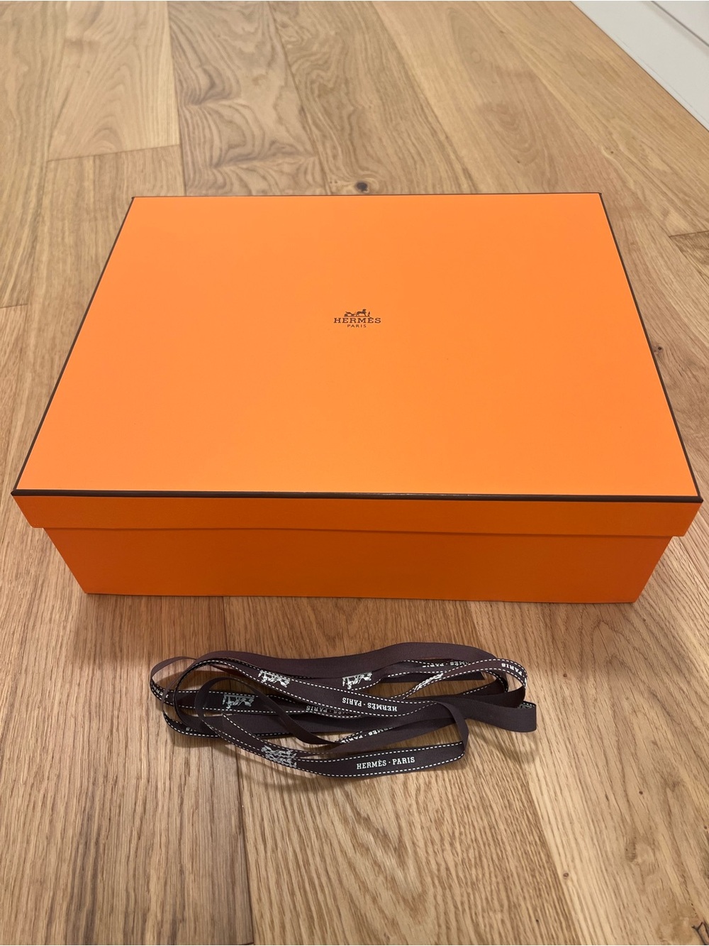 Hermes Orange Gift Box with Branded Ribbon